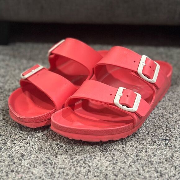 Birkenstock Light Red Eva Slide Sandals - Size 39 / 8-8.5 Women’s - Picture 2 of 9